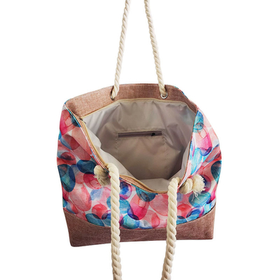 Women Summer Vacation Custom Print Tote Bags Raffia Hand Waterproof